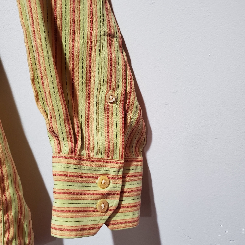 Bugatchi Uomo Button Up Striped Shirt Size L - image 5